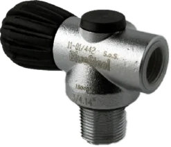 FABER Blue Steel Inline Rebreather Valve - Black - 3442psi (100% O2)