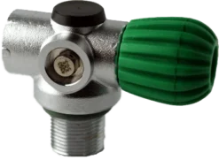 FABER Blue Steel Inline Rebreather Valve - Green - 3442psi - (100% O2)