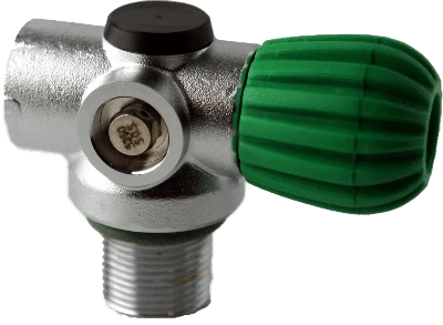 FABER Blue Steel Inline Rebreather Valve - Green - 3442psi - (100% O2)